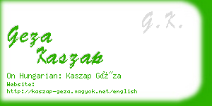 geza kaszap business card